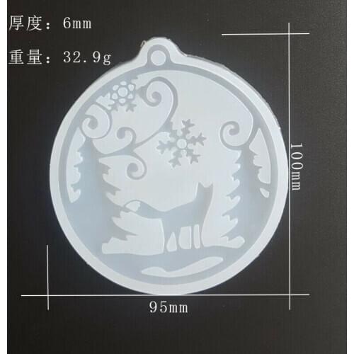 Merry Christmas Silicone Pendant Mold Jewellry Making Resin Mould Epoxy Casting Craft