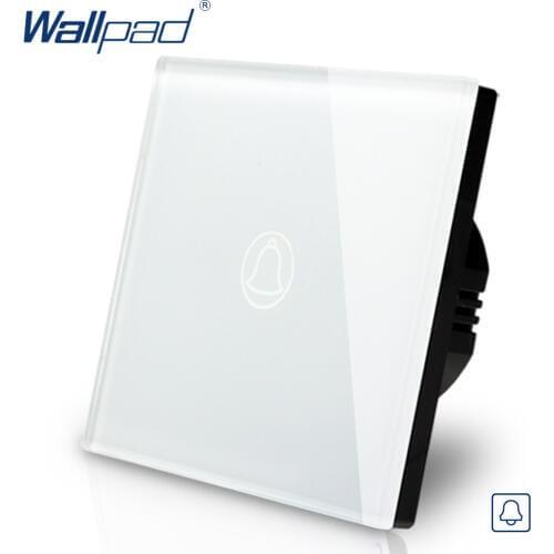Wallpad EU UK Standard Touch Switch AC 110~250V Touch Doorbell White Black Gold Glass Panel Wall Light Switch