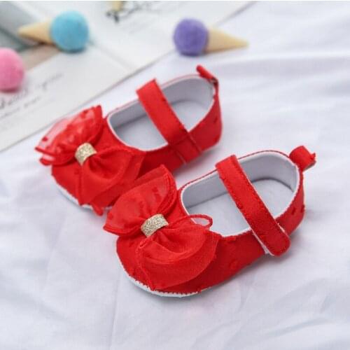 Cute Bow Lace Baby Girl Shoes Newborn Toddler Baby Shoes Soft Cotton Anti-Slip First Walker Shoes