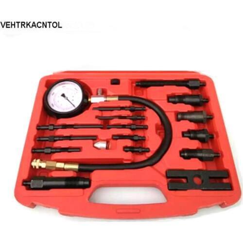 VEHTRKACNTOL Diesel Engine Car Truck Cylinder Pressure Gauge Cylinder Leak Pressure Meter Tester Full Set