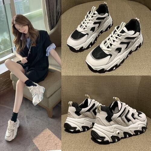 Spring and Autumn 2020 new versatile platform net upper womens shoes fashion father shoes breathable leisure sports shoes X611