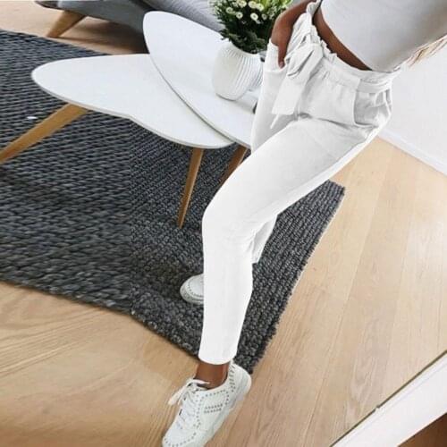 2021 Solid Color Pants Women Plus Size High Waist Jogger Pants Women Ladies Trousers Pants Women Elastic Waist Casual Pants