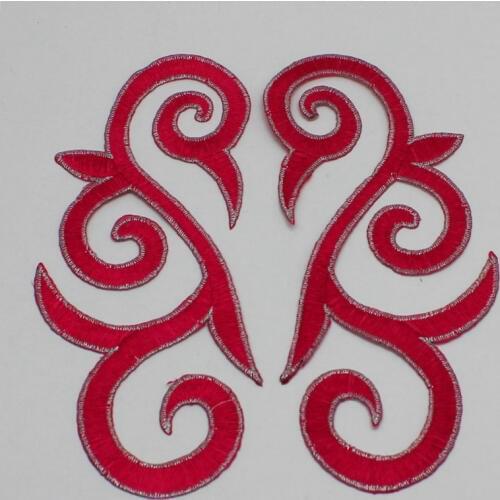 Golden Embroidered Lace Appliques 5 Pairs Mirror Pairs Iron On Cosplay Costumes Patches 18*7cm