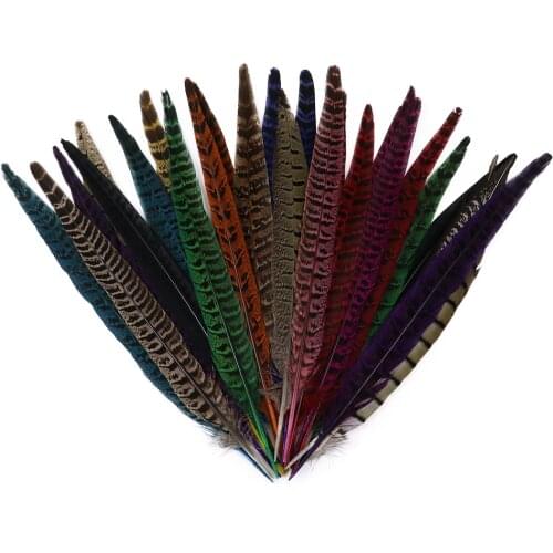 10pcs Dyed Natural Pheasant Feather Tail 25-30cm for Wedding Decoration Plumes Crafts Accessories Chicken Feathers