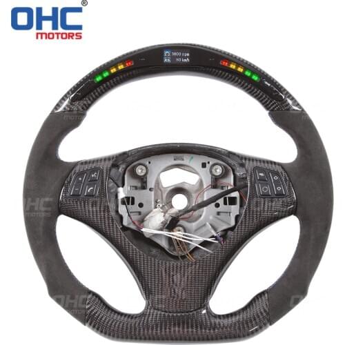 100% Real Carbon Fiber LED Performance Steering Wheel compatible for E82 E90 E87 E91 E92 E93 3 Series
