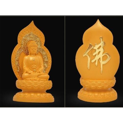 19CM TALL # Greco-Buddhist HOME OFFICE Talisman efficacious Protection # Southeast Asia GOLDEN Amitabha Buddha statue-FREE SHIP