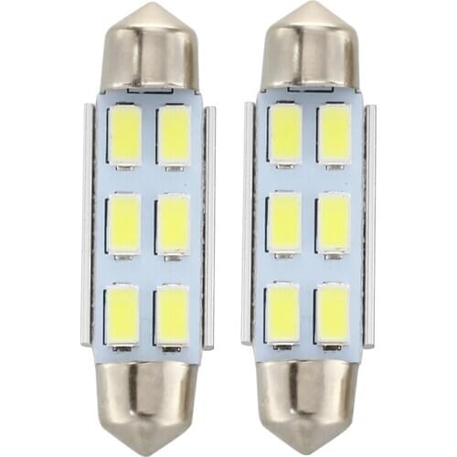 2 x 6 LED Festoon Lamp Bulb 5630 SMD White Light DC 12V 41mm Low consumption