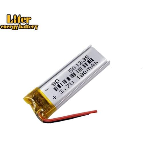3.7V 180mAh 501235 051235 Lithium Polymer Li-Po li ion Rechargeable Battery cells For Mp3 MP4 MP5 GPS mobile bluetooth