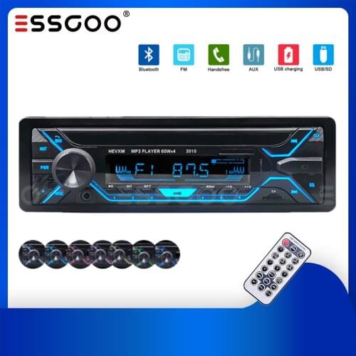ESSGOO Car Radio MP3 Player 1 din Autoradio Stereo Auto Audio Bluetooth Multimedia Player FM Aux Input SD USB Aux Input