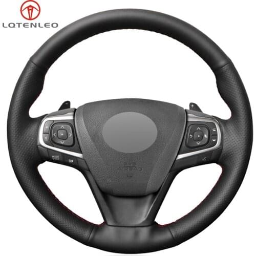 Black PU Artificial Leather DIY Car Steering Wheel Cover for Toyota Camry 2015-2017 Avalon 2013-2018 Avensis 2015-2018