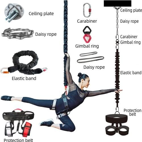 New Bungee Dance Flying Suspension Rope Aerial Anti-gravity Yoga Cord Resistance Band Set Workout Fitness Home GYM Equipment