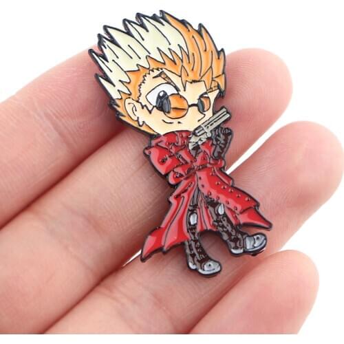 DZ1298 Trigun Anime Figures Creativity Enamel Pins Badge for Backpack Collar Lapel Pin Hat Jewelry Birthday Gifts for Friends
