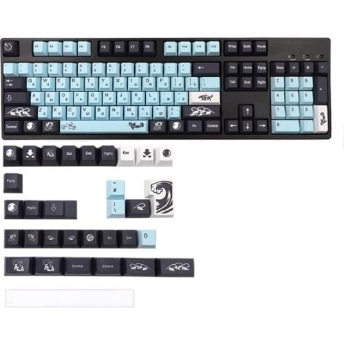 J60A 136 Keys / Set Cherry Profile Custom MIZU Iso Keys Keycaps PBT Dye Sublimation Keycaps for MX Switches Russian，Korean