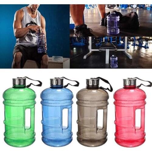 2.2L Large Capacity Multifunctiona Dumbbell Shape Water Bottle Portable Sport Gym Fitness push cap Water Kettle With handle 2020