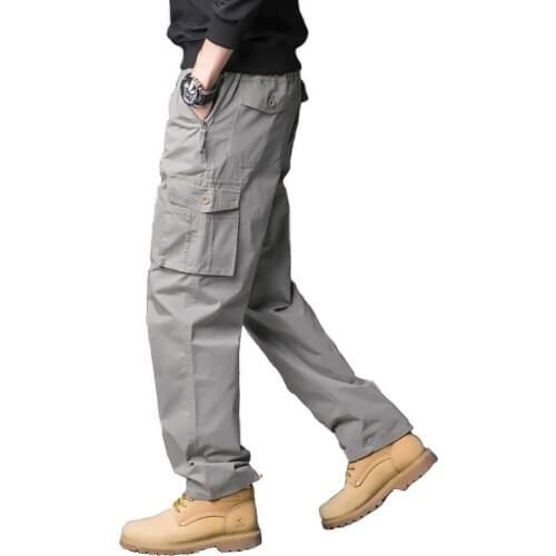 Trend Mens Casual Cargo Pants Plus Size Loose Fitting Baggy Trousers Streetwear Hiphop Harem Joggers Male Clothing