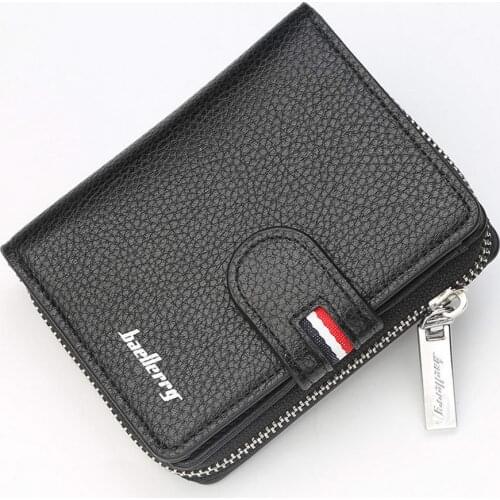 Mens Wallet with Buckle Short Fashion Multi-card Large-capacity Wallet Purse Best Sale-WT