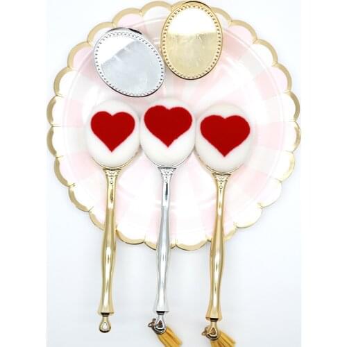 New 1pc Metal Color Foundation Brush Makeup Brush Love Red Peach Heart BB Cream Brush with Protect Cover Cosmetic Beauty Tools