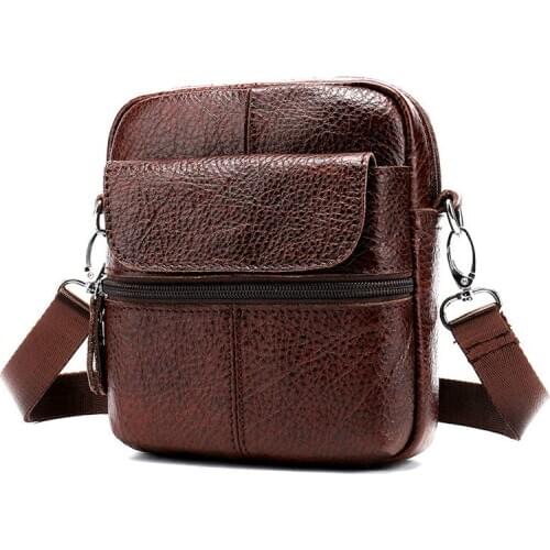 New Genuine Leather Messenger Bags Small Casual Travel Business Shoulder Bag