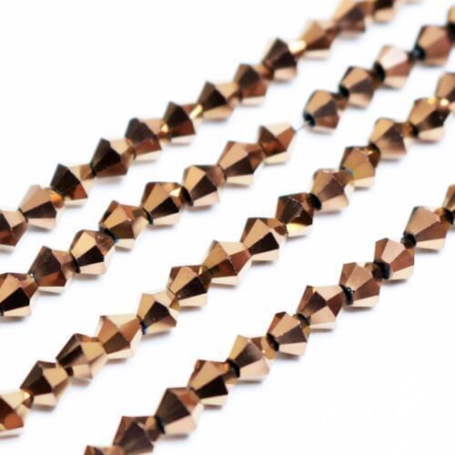 Wholesale 4MM Glass Crystal Faceted Bicone Spacer Loose Beads,1200pcs Copper Crystal Beads For Jewelry Making Free Shipping