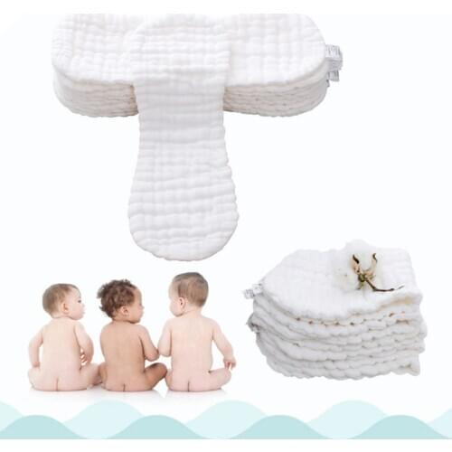 5 Pack 12 Ply Baby Washable Diaper Reusable Soft Cotton Cloth Nappy Diaper for Newborn Infant