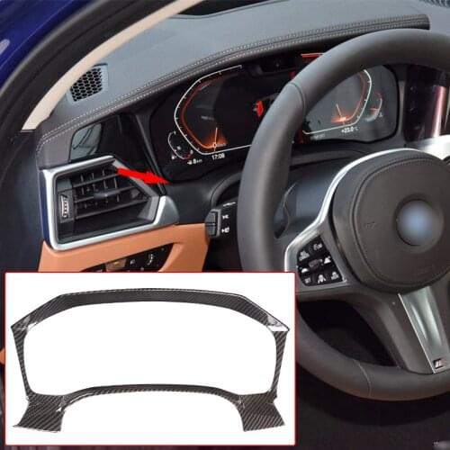 Car Dashboard Display Screen Frame Decoration Cover Trim Carbon Fiber ABS For BMW 3 Series G20 G28 2020 Auto Interior Accessory