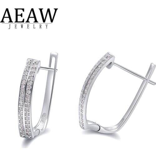 0.26ctw D color VVS1 Round Excellent Cut Moissanite Earring Hoop Drop Earring Fine Jewelry 14K White Gold Test Positive Gift