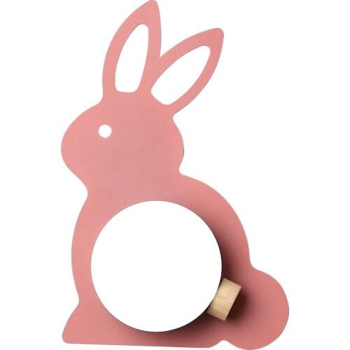 Nordic Childrens Room Wall Lamp Girl Cartoon Cute Wall Sconce Pink Rabbit Led Wall Light Eye Protection Iron Bedside Lamp