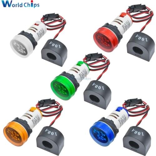 22MM Voltmeter Ammeter Module Ampere Current Voltage Hertz Frequency Meter LED Digital Display Indicator 0-100A 50-500V