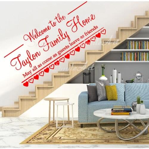 Funny Custom Name Family Vinyl Wall Sticker Home Decor Stikers For Kids Rooms Decoration Wall Art Decal