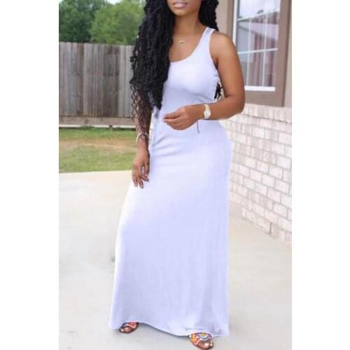 2021 New Womens Casual Sleeveless Dress Tie-Dye Printing Summer Fashion Casual Long Skirt