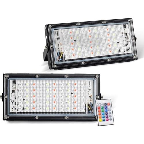 1/4Pcs RGB 50W Led Flood Light AC 220V 240V Outdoor Floodlight Spotlight IP65 Waterproof LED Street Lamp Landscape Lighting