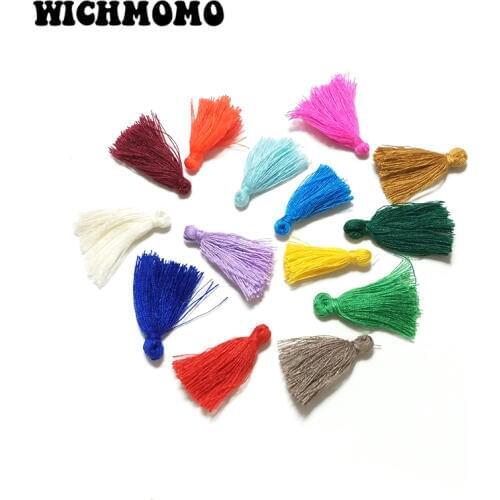 100 Pieces 30mm Colorful Cotton Tassels Mixed Color Charms Pendants for DIY Earring Jewelry Accessories PJ355