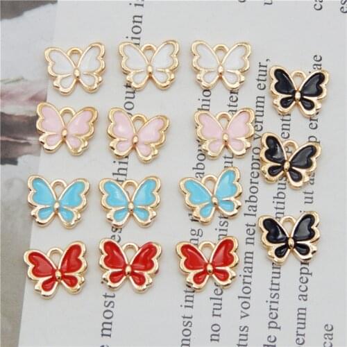 20pcs Mix 13*11mm Keychain Charm Colorful Jewelry Findings Gold Alloy Pendant Necklace Earrings Accessory Charm Enamel Pendant