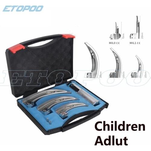 Stainless Steel AnesthesiaThroat mirror Intubation Laryngoscope Adult child Fiber Optic laryngoscope Tool Parts