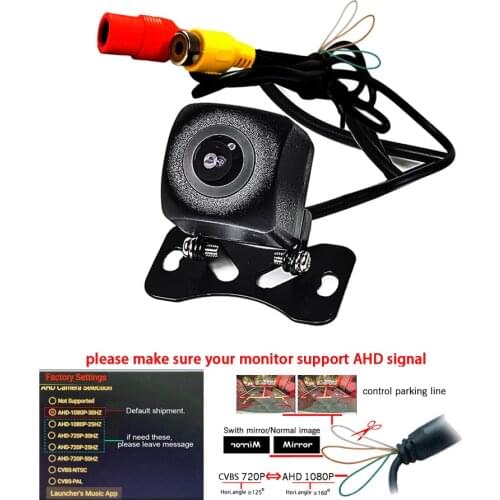 170deg AHD 720P Universal Vehicle Rear View Front view Camera Car Reverse Black wide Lens Night Vision Waterproof