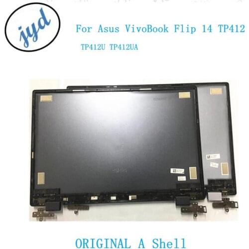 For ASUS VivoBook Flip 14 TP412 TP412U TP412UA Laptop Rear Top Case A Cover Metal with hinges Original LCD Back Cover