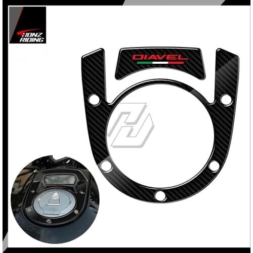 3D Carbon Look Motorcycle Fuel Cap Compatible Tank Pad Case for Ducati Diavel Models