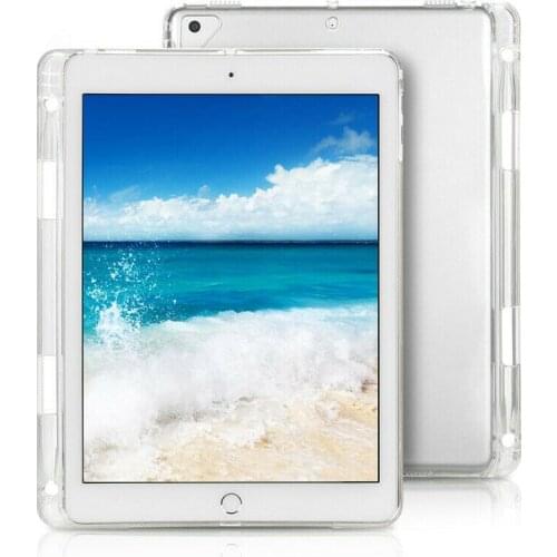 Case with Pencil Holder For iPad 10.2 9.7 Pro 10.5 11 12.9inch Case Soft TPU Silicone Transparent With Pencil Case for iPad 10.9