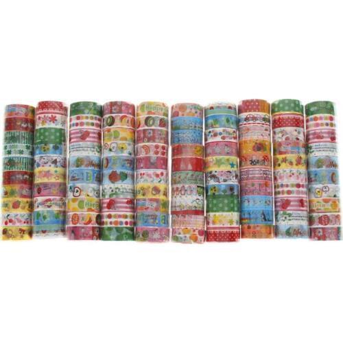 10Pcs/set Cartoon Washi Tape DIY Decoration Scrapbooking Planner Masking Tape Adhesive Washitape Label Sticker Stationery