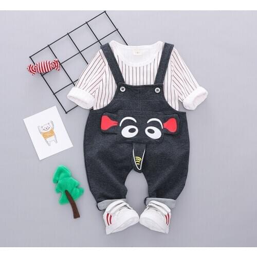 Kid Clothes Sets Baby Boy Girls Cotton Sports Hooded T Shirt Sweatshirt + Pants Children Boys Kids Casual Cartoon Elephant Suits