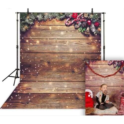 HUAYI Photography Backdrops Christmas Day Celebration Party Decor Photo Background Snowy Wooden Holiday Family Backdrop XT-7395
