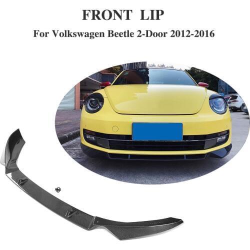 Carbon Fiber Car Front Bumper Lip for Volkswagen Beetle 2 Door 2012-2016 FRP Black Car Accessories