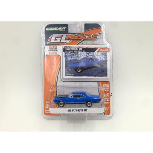 Green Light 1:64 1969 PLYMOUTH GTX alloy toy car toys for children diecast model car gift