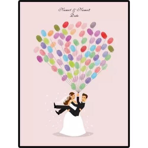 Wedding Guest Book Personalize Fingerprint Signature DIY name date Wedding Party Valentine Anniversary lover Bridal Shower Gift