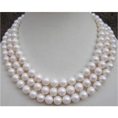 8-9MM AAA NATURAL PERFECT ROUND SOUTH SEA WHITE PEARL NECKLACE 50" GE4558>Factory Wholesale price Women Giftword Jewelry