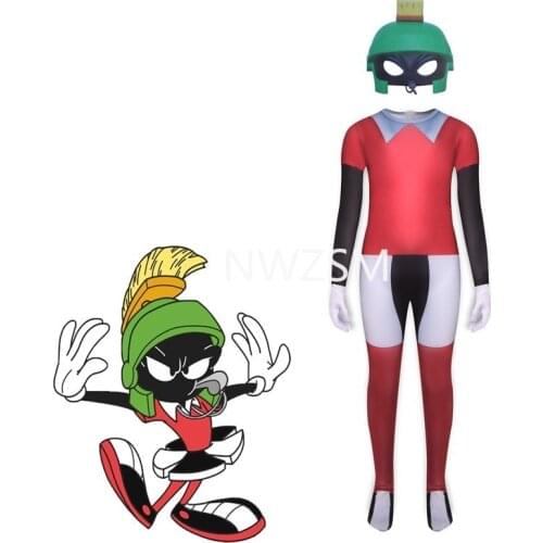 Halloween performance wear animated movie Space Jam 2 Printed onesies mask Childrens performance dress