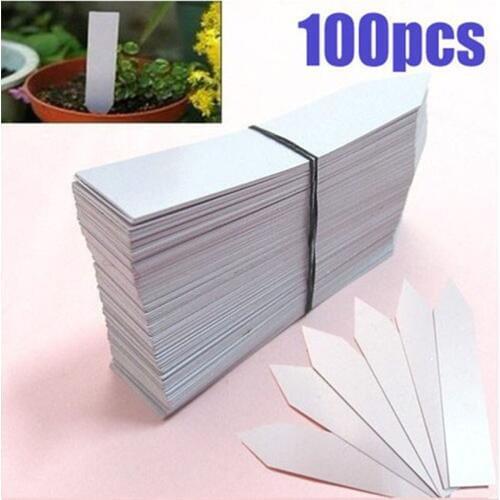 100Pc Pvc Can Print Word Label, Plant Flower Fruit Tree Seedling Garden Flower Home Horticultural Label Plug-in Plastic Pot
