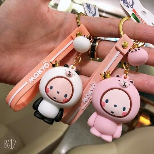 Fashion Hot Sale Crown Monkey Keychain Stainless Steel Cartoon Cute Keychain Car Bag Pendant Accessories Ladies Gift