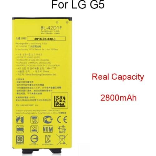 Original Phone Battery BL-42D1F Replacement For LG G5 VS987 US992 H820 H830 H840 H850 H860 H868 LS992 F700 2700mAh Batteries