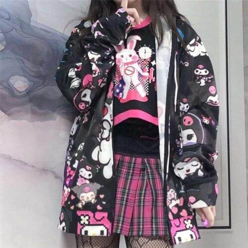 Autumn Hoodie Cute Kpop Ladies Mens Thin Harajuku Sweatshirt Japan Kawaii Hoodie Pocket Casual Pullover Tops Kawaii Hoodie